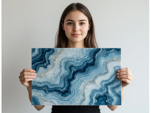 Голубой керамогранит под оникс в интерьере: визуальная глубина, свет и статус пространства