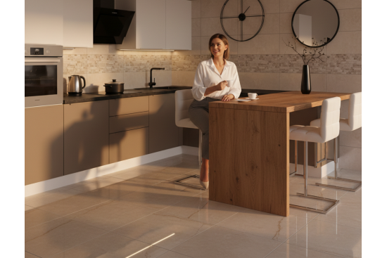 Керамогранит для пола кухни в интерьере: практичные решения и стильные идеи