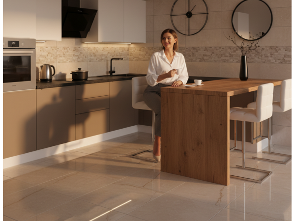 Керамогранит для пола кухни в интерьере: практичные решения и стильные идеи