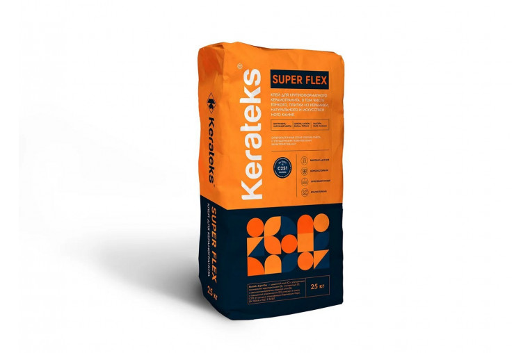 Суперэластичный клей Kerateks Super Flex серый 25 кг Суперэластичный клей Kerateks Super Flex серый 25 кг